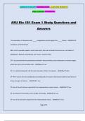 ASU Bio 181 Exam 1 Study Questions and Answers