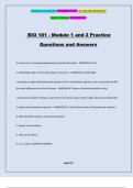 BIO 181 - Module 1 and 2 Practice Questions and Answers