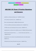 ASU BIO 181 Exam 2 Practice Questions and Answers