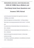 CDIS 421 ENMU Neuro Midterm and Final Study Guide Exam Questions and Answers 100% Solved