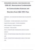 CDIS 421: Neuroscience Fundamentals for Communication Sciences and Disorders Exam Q&A 100% Pass sagittal plane - a vertical plane that divides the body into right and left parts horizontal plane - a flat crosswise plane, such as the horizon 2 parts of the