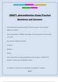 EDAPT- pharmokinetics Exam Practice Questions and Answers