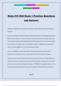 Stats 210 VCU Exam 1 Practice Questions and Answers