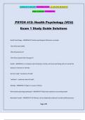 PSYCH 412: Health Psychology (VCU) Exam 1 Study Guide Solutions