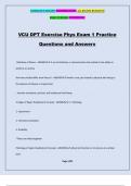 VCU DPT Exercise Phys Exam 1 Practice Questions and Answers