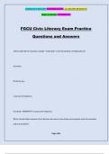 FGCU Civic Literacy Exam Practice Questions and Answers