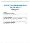 SUMMARY Advanced molecular immunology and cell biology (AM_470656); VU Amsterdam; Master Biomedical Sciences