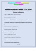 Florida contractors manual Exam Study Guide Solutions