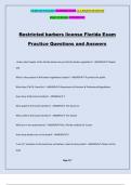 Restricted barbers license Florida Exam Practice Questions and Answer