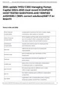 2024 update |WGU C202 Managing Human Capital |2024-2025 most recent |COMPLETE MOST TESTED QUESTIONS AND VERIFIED ANSWERS | (100% correct solutions)|GET IT A+ RIGHT!!