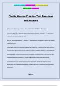 Florida License Practice Test Questions and Answers