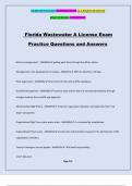 Florida Wastewater A License Exam Practice Questions and Answers