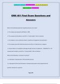 GMS 401 Final Exam Questions and Answers