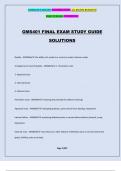 GMS401 FINAL EXAM STUDY GUIDE SOLUTIONS