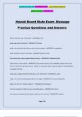 Hawaii Board State Exam- Massage Practice Questions and Answers