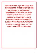 NURS 5463 EXAM 4 (LATEST 2024/ 2025 UPDATE) EXAM   WITH NGN QUESTIONS AND COMPLETE 100%CORRECT ANSWERS WITH VERIFIED AND WELL EXPLAINED RATIONALES ALREADY GRADED A+ BY EXPERTS |LATEST VERSION 2024 WITH GUARANTEED SUCCESS AFTER DOWNLOAD ALREADY PASSED!!!!!