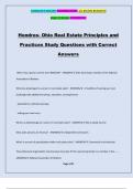 Hondros- Ohio Real Estate Principles and Practices Study Questions with Correct Answers