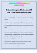 Critical thinking nur 200 Hondros, 200 exam 1 critical thinking Study Guide