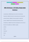 IMS 3310 Exam 1 UT Dallas Study Guide Solutions