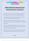 Midterm IMS 3310- Henderson Exam Practice Questions and Answers