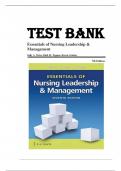 Test Bank for Essentials of Nursing Leadership & Management 7th Edition by Sally A Weiss. Ruth , 2024 LATEST UPDATES | ALL CHAPTERS | COMPLETE SOLUTIONS | RATIONALES