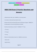 ISQS 2340 Exam 2 Practice Questions and Answers