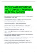 SCSC EXAM QUESTIONS AND CORRECT ANSWERS ALREADY PASSED 