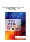 Test Bank For Canadian Clinical Nursing Skills And Technique’s 10th Edition By Perry Patricia A. Potter RECENT UPDATE 2024.pdf