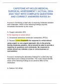 CAPSTONE ATI NCLEX MEDICAL SURGICAL ASSESSMENT 1 ACTUAL 2024- 2025 TEST WITH COMPLETE QUESTIONS AND CORRECT ANSWERS RATED A+