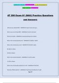 AT 200 Exam #1 (NAU) Practice Questions and Answers