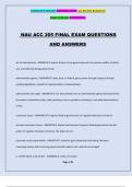 NAU ACC 205 FINAL EXAM QUESTIONS AND ANSWERS