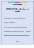 NAO VOLUME 3 Exam Questions and Answers