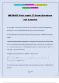 NSG6005 Final week 10 Exam Questions and Answers