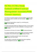 NCMA CCMA Study Guide(Certified Contract Management Associate)With Correct Answers