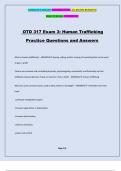 OTD 317 Exam 3: Human Trafficking Practice Questions and Answers