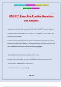 OTD 317: Exam One Practice Questions and Answers