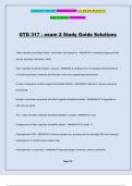 OTD 317 - exam 2 Study Guide Solutions