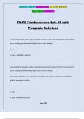 PA RE Fundamentals Quiz #1 with Complete Solutions