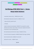 Cell Biology (PCB 3023) Test 1 – Varma Study Guide Solutions