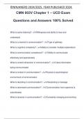 CMN 003V Chapter 1 – UCD Exam Questions and Answers 100% Solved