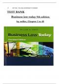 Test Bank For Business Law Today (9th Edition) Text & Summarized Cases: E-Commerce, Legal, Ethical, and Global Environment: Standard Edition by Miller & Jentz, All 45 Chapters Covered, Verified Latest Edition, ISBN: 9780324786521