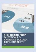 PHM BOARD PREP QUESTIONS & ANSWERS SOLVED 100% CORRECT!!