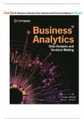 Test Bank For Business Analytics: Data Analysis & Decision Making, 8th Edition by Albright and Winston's, ISBN: 9780357984581, All 19 Chapters Covered, Verified Latest Edition 2024|2025