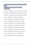 Amino Acids Structure and Abbrevia Final  Exam Complete Questions with Answers A+ Graded