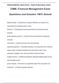 CNML Financial Management Exam Questions and Answers 100% Solved