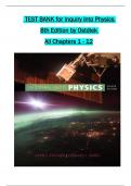 TEST BANK For Inquiry into Physics 8th Edition by Ostdiek, All 1-12 Chapters Covered ,Latest Edition, ISBN:9781305959422