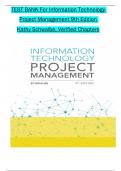 TEST BANK For Information Technology Project Management 9th Edition by Kathy Schwalbe, All 1-13 Chapters Covered ,Latest Edition, ISBN:9781337101356