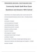 Community Health Swift River Exam Questions and Answers 100% Solved