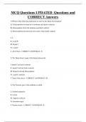 MCQ Questions UPDATED Questions and  CORRECT Answers