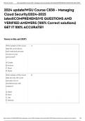 2024 update|WGU Course C838 - Managing Cloud Security|2024-2025 latest|COMPREHENSIVE QUESTIONS AND VERIFIED ANSWERS (100% Correct solutions) GET IT 100% ACCURATE!!